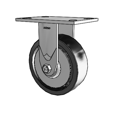 Série 4 : roulettes de 2 pouces de large, à plaque supérieure rigide, avec roue en polyoléfine de 6 x 2