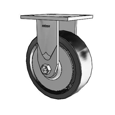 4 Series 2 Inch Wide Casters Top Plate Rigid Caster with 6 x 2 Polyolefin Wheel