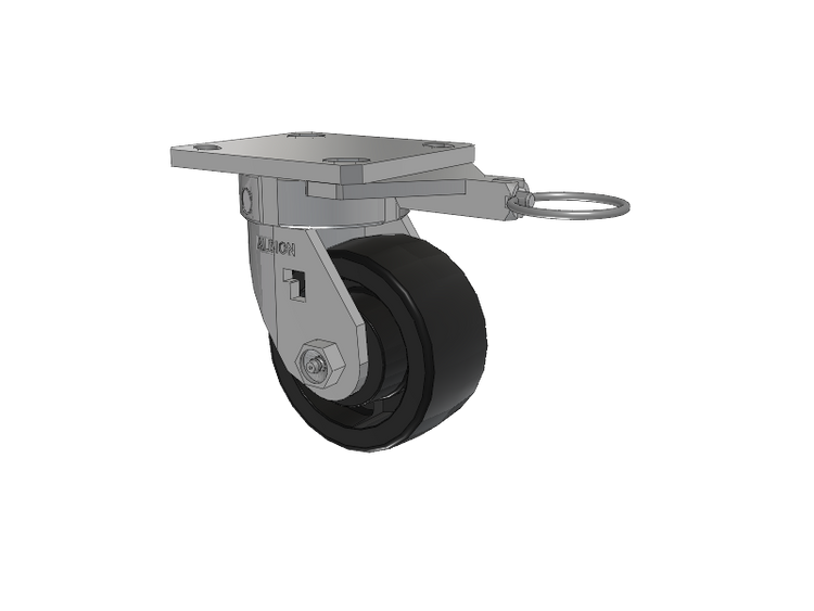 120 Series Top Plate Swivel Caster with 4 x 2 Black Nylon HT - Glass-Filled Nylon (High Heat) Wheel