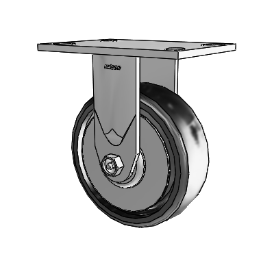4 Series 2 Inch Wide Casters Top Plate Rigid Caster with 6 x 2 Endura Solid Elastomer Wheel