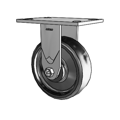 4 Series 2 Inch Wide Casters Top Plate Rigid Caster with 6 x 2 Endura Solid Elastomer Wheel