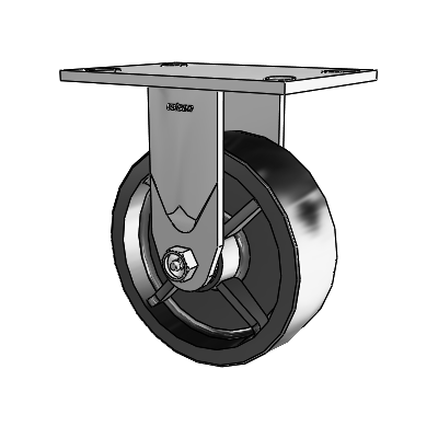 Série 4 : roulettes de 2 pouces de large, à plaque supérieure rigide, avec roue en polyoléfine de 6 x 2