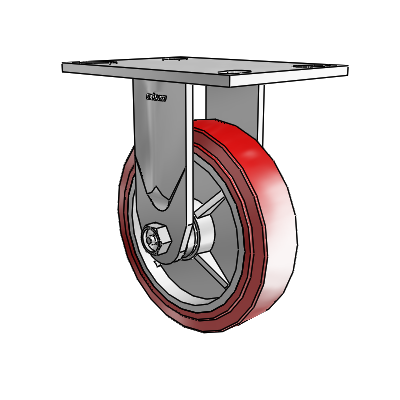 Roulettes série 4 de 1 1/2", plaque supérieure rigide en zinc avec roue HI-TECH en polyuréthane de 6 x 1,5