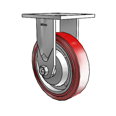 4 Series 1 1/2" Casters Top Plate Rigid Zinc with 6 x 1.5 Polyurethane HI-TECH Wheel