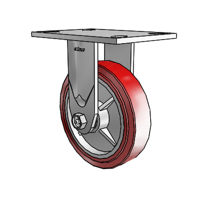 4 Series 1 1/2" Casters Top Plate Rigid Zinc with 6 x 1.5 Polyurethane HI-TECH Wheel