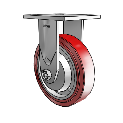 4 Series 1 1/2" Casters Top Plate Rigid Zinc with 6 x 1.5 Polyurethane HI-TECH Wheel