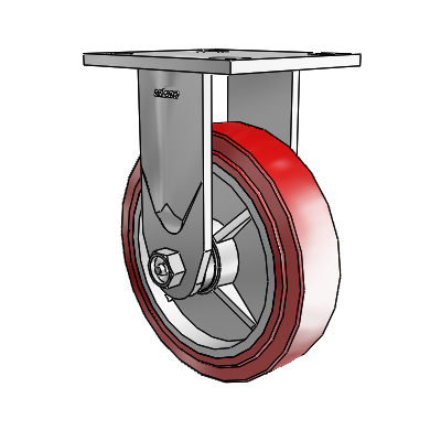 4 Series 1 1/2" Casters Top Plate Rigid Zinc with 6 x 1.5 Polyurethane HI-TECH Wheel
