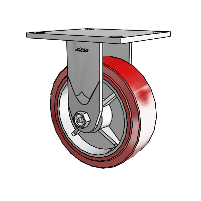 4 Series 2 Inch Wide Casters Top Plate Rigid Caster with 6 x 2 Polyurethane HI-TECH Wheel