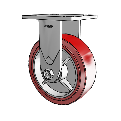 4 Series 2 Inch Wide Casters Top Plate Rigid with 6 x 2 Polyurethane HI-TECH Wheel