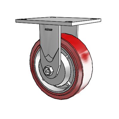 4 Series 2 Inch Wide Casters Top Plate Rigid Caster with 6 x 2 Polyurethane HI-TECH Wheel