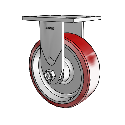 4 Series 2 Inch Wide Casters Top Plate Rigid Caster with 6 x 2 Moldon Polyurethane (Aluminum Core) Wheel