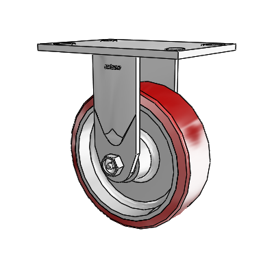 4 Series 2 Inch Wide Casters Top Plate Rigid Caster with 6 x 2 Moldon Polyurethane (Aluminum Core) Wheel