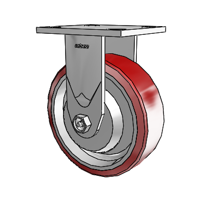 4 Series 2 Inch Wide Casters Top Plate Rigid Caster with 6 x 2 Moldon Polyurethane (Aluminum Core) Wheel