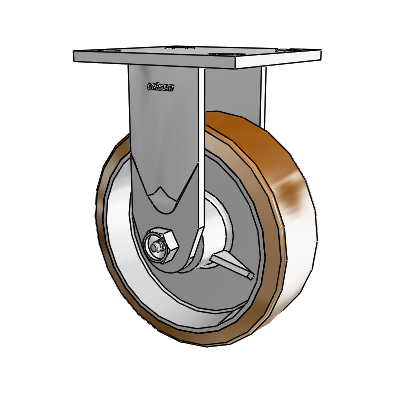 4 Series 2 Inch Wide Casters Top Plate Rigid Caster with 6 x 2 Moldon Nylon (Aluminum Core) Wheel