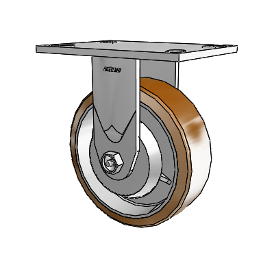 4 Series 2 Inch Wide Casters Top Plate Rigid Caster with 6 x 2 Moldon Nylon (Aluminum Core) Wheel