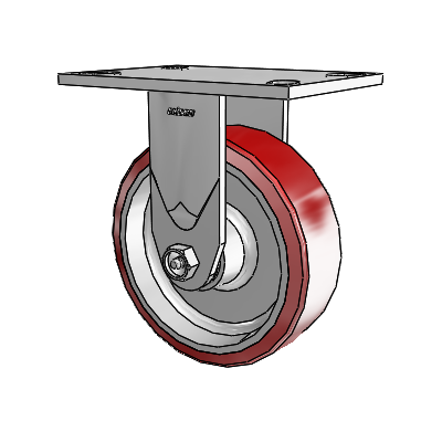 4 Series 2 Inch Wide Casters Top Plate Rigid Caster with 6 x 2 Moldon Polyurethane (Aluminum Core) Wheel