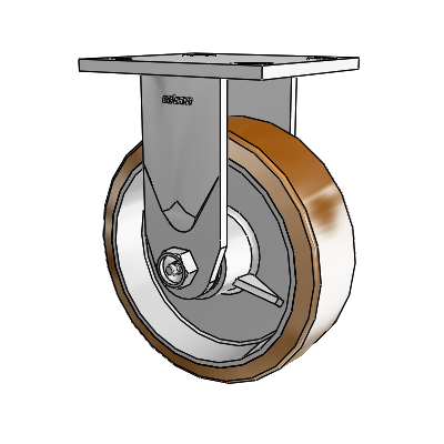 4 Series 2 Inch Wide Casters Top Plate Rigid Caster with 6 x 2 Moldon Nylon (Aluminum Core) Wheel
