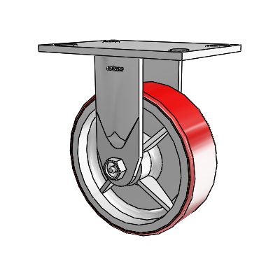 4 Series 2 Inch Wide Casters Top Plate Rigid Caster with 6 x 2 Moldon Polyurethane (Cast Iron Core) Wheel
