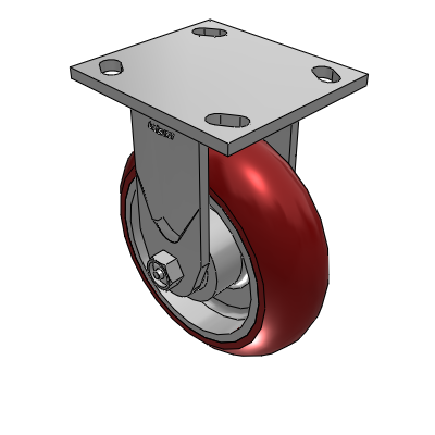4 Series 2 Inch Wide Casters Top Plate Rigid with 6 x 2 CG Max Maroon Wheel