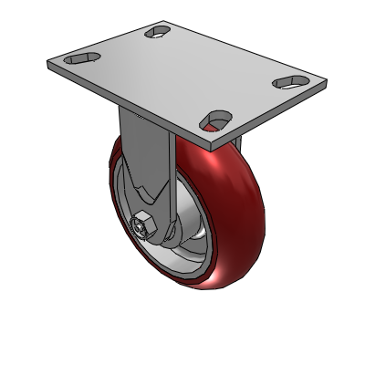 4 Series 2 Inch Wide Casters Top Plate Rigid with 6 x 2 CG Max Maroon Wheel