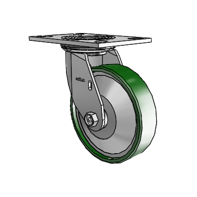 4 Series 1 1/2" Casters Top Plate Swivel Zinc with 6 x 1.5 Cast Iron Wheel