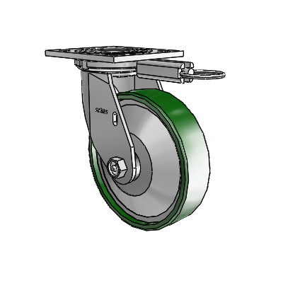 4 Series 1 1/2" Casters Top Plate Swivel Zinc with 6 x 1.5 Cast Iron Wheel