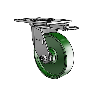 4 Series 1 1/2" Casters Top Plate Swivel Zinc with 6 x 1.5 Cast Iron Wheel
