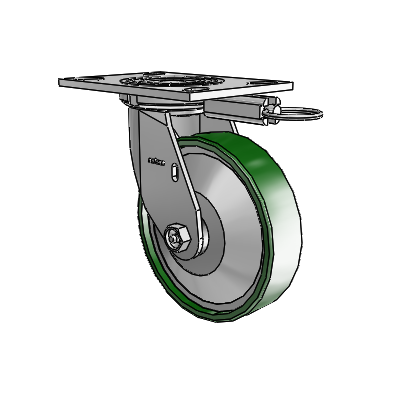 4 Series 1 1/2" Casters Top Plate Swivel Zinc with 6 x 1.5 Cast Iron Wheel