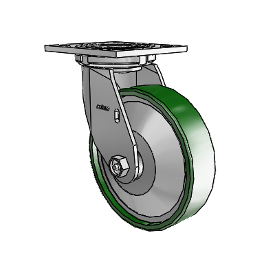 4 Series 1 1/2" Casters Top Plate Swivel Zinc with 6 x 1.5 Cast Iron Wheel