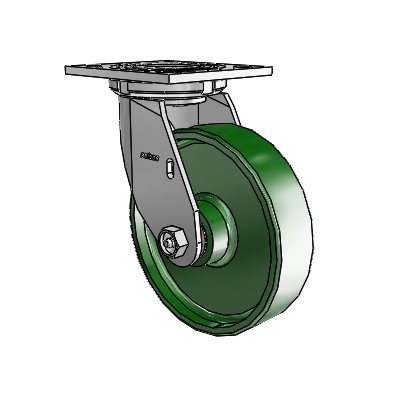 4 Series 1 1/2" Casters Top Plate Swivel Zinc with 6 x 1.5 Cast Iron Wheel