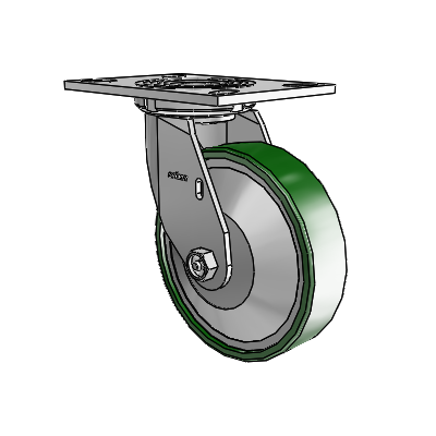 4 Series 1 1/2" Casters Top Plate Swivel Zinc with 6 x 1.5 Cast Iron Wheel