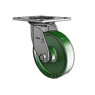 4 Series 1 1/2" Casters Top Plate Swivel Zinc with 6 x 1.5 Cast Iron Wheel