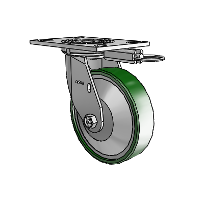 4 Series 1 1/2" Casters Top Plate Swivel Zinc with 6 x 1.5 Cast Iron Wheel