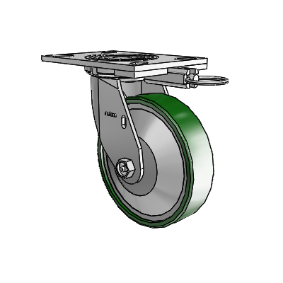 4 Series 1 1/2" Casters Top Plate Swivel Zinc with 6 x 1.5 Cast Iron Wheel