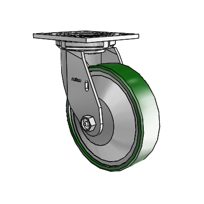 4 Series 1 1/2" Casters Top Plate Swivel Zinc with 6 x 1.5 Cast Iron Wheel