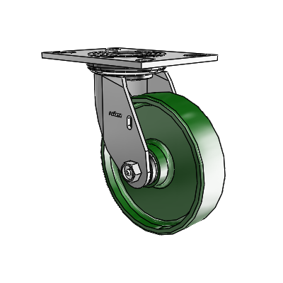 4 Series 1 1/2" Casters Top Plate Swivel Zinc with 6 x 1.5 Cast Iron Wheel
