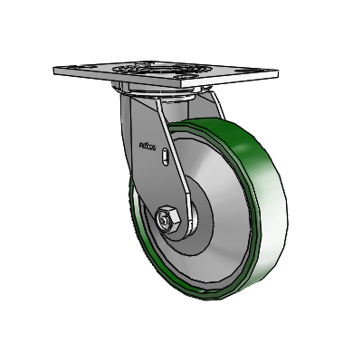 4 Series 1 1/2" Casters Top Plate Swivel Zinc with 6 x 1.5 Cast Iron Wheel