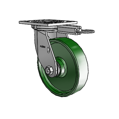 4 Series 1 1/2" Casters Top Plate Swivel Zinc with 6 x 1.5 Cast Iron Wheel