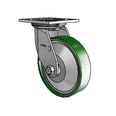 4 Series 1 1/2" Casters Top Plate Swivel Zinc with 6 x 1.5 Cast Iron Wheel