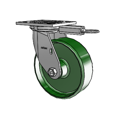 4 Series 2 Inch Wide Top Plate Swivel Caster Caster with 6 x 2 Cast Iron Wheel