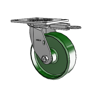 4 Series 2 Inch Wide Top Plate Swivel Caster Caster with 6 x 2 Cast Iron Wheel