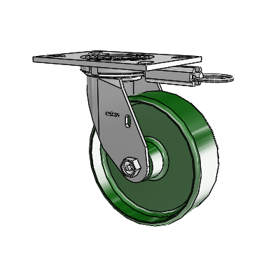 4 Series 2 Inch Wide Top Plate Swivel Caster Caster with 6 x 2 Cast Iron Wheel