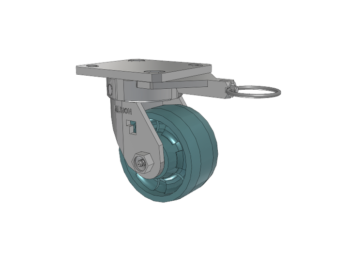 120 Series Top Plate Swivel Caster with 4 x 2 Black Nylon NG - Maxim Nylon - Prevenz Antimicrobial Wheel
