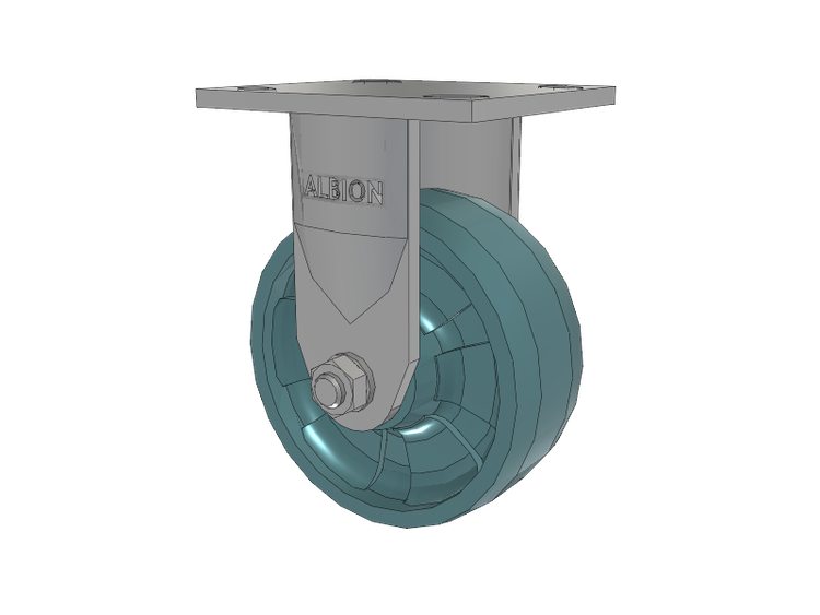 120 Series Top Plate Rigid Caster with 5 x 2 Black Nylon NG - Maxim Nylon - Prevenz Antimicrobial Wheel