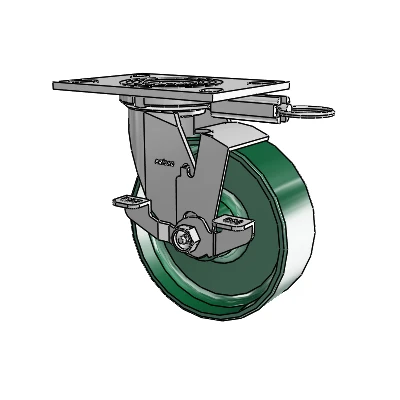 4 Series 2 Inch Wide Top Plate Swivel Caster Caster with 6 x 2 Forged Steel Wheel and Top Lock Brake