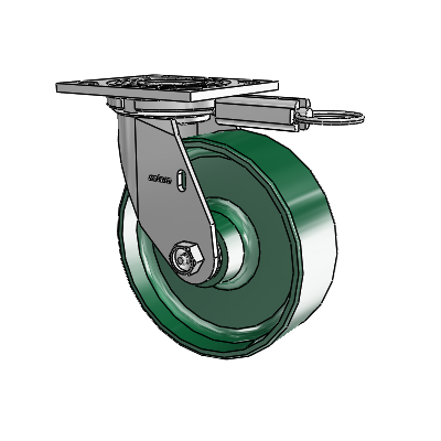 4 Series 2 Inch Wide Top Plate Swivel Caster with 6 x 2 Forged Steel Wheel