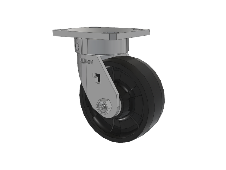 120 Series Top Plate Swivel Caster with 5 x 2 Black Nylon NG - Maxim Nylon Wheel