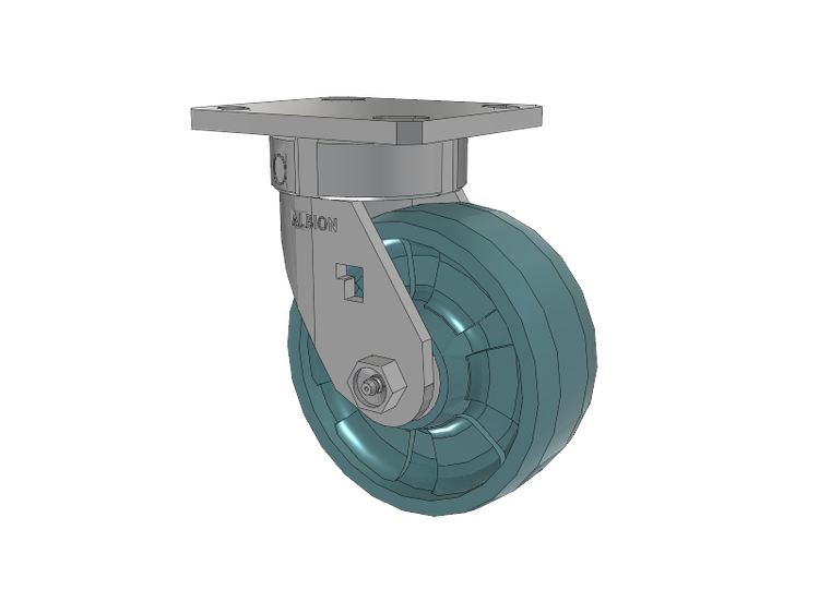 120 Series Top Plate Swivel Caster with 5 x 2 Black Nylon NG - Maxim Nylon - Prevenz Antimicrobial Wheel