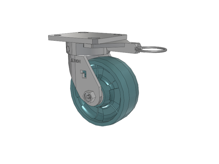 120 Series Top Plate Swivel Caster with 5 x 2 Black Nylon NG - Maxim Nylon - Prevenz Antimicrobial Wheel