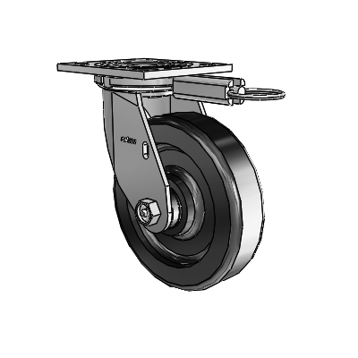 4 Series 1 1/2" Casters Top Plate Swivel Zinc with 6 x 1.5 Phenolic Wheel